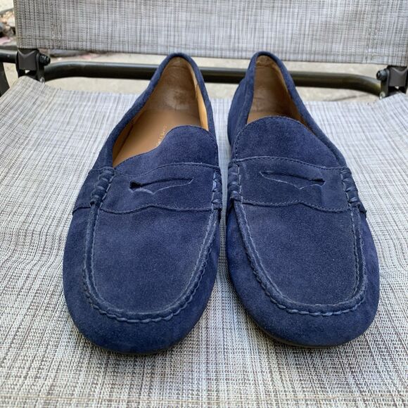 Polo Ralph Lauren Reynold Driver Shoes Navy Blue Suede Penny Loafers Preppy 12D main image 6